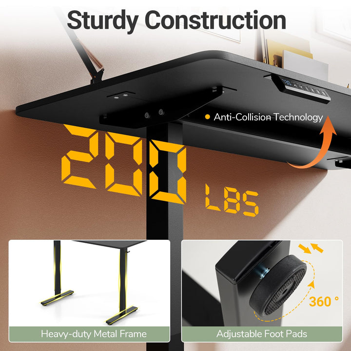 Giantex Electric Standing Desk 48" x 24" Ergonomic Height Adjustable Sit to Stand Desk with 3 Memory Preset