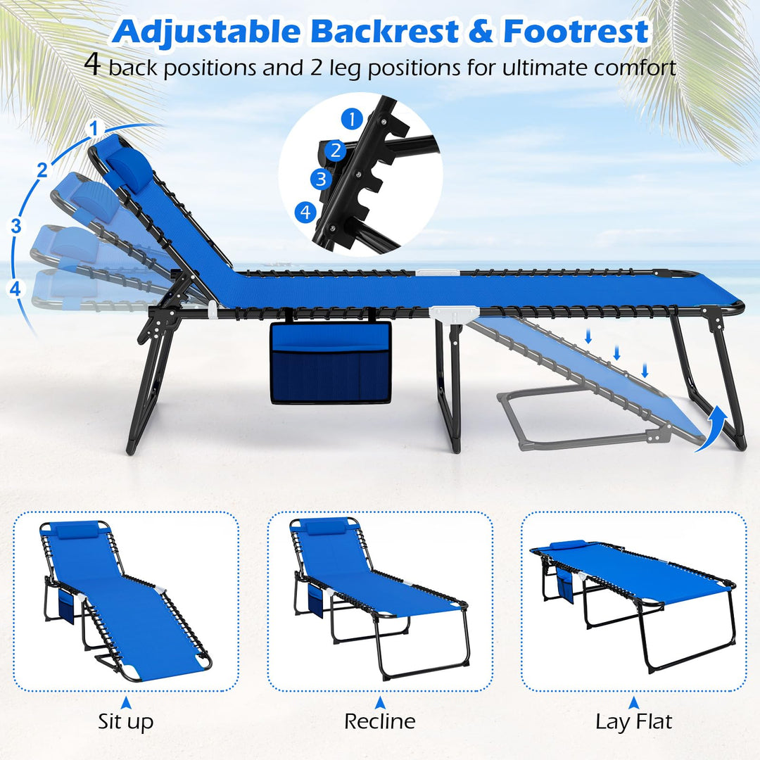 Giantex Lounge Chair Outdoor with 4 Adjustable Positions