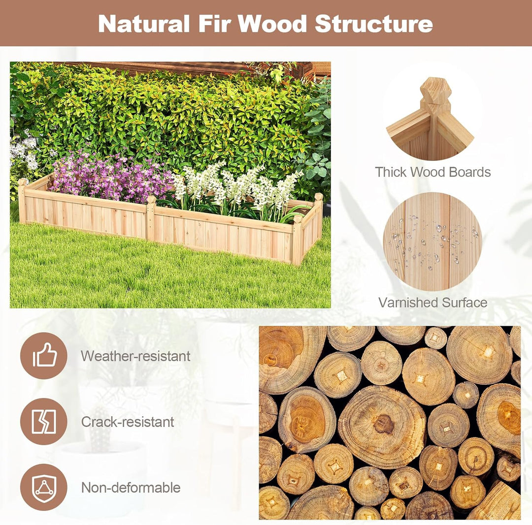 Giantex Wood Raised Garden Bed with Corner Drainage