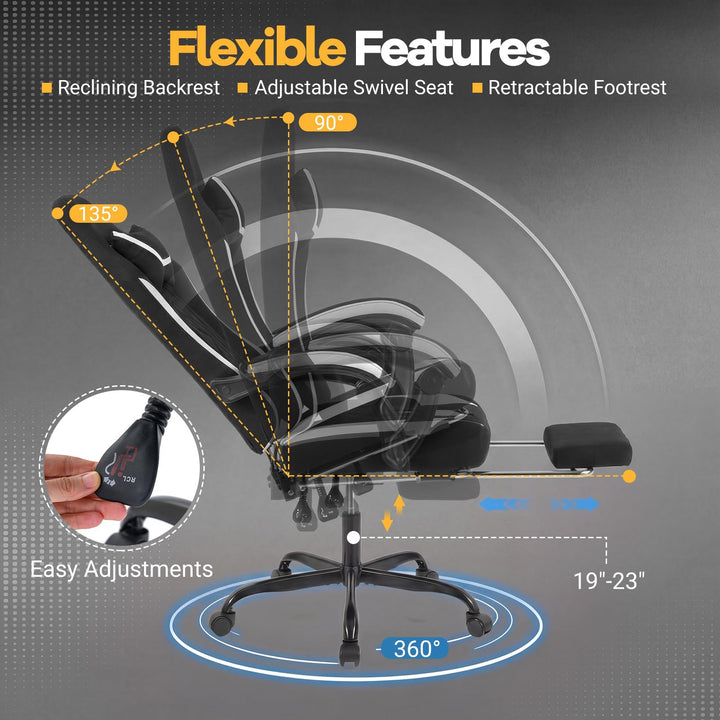 Giantex Ergonomic Computer Desk Chair with Headrest, Lumbar Support
