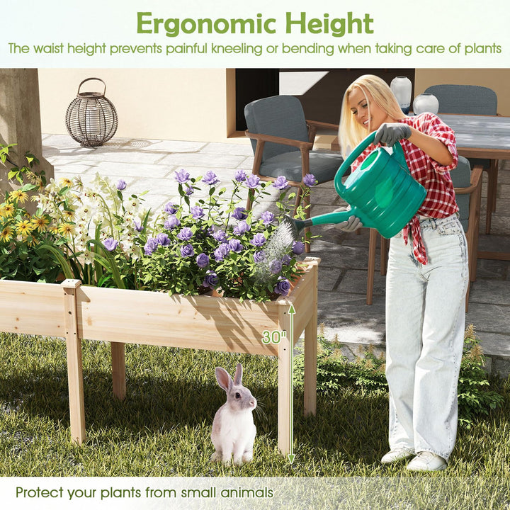 73"x23"x30" Elevated Wood Planter Box with Legs