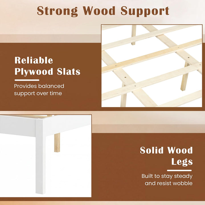 Giantex Wood Queen/Full/Twin Size Bed Frame with Wooden Slat Support