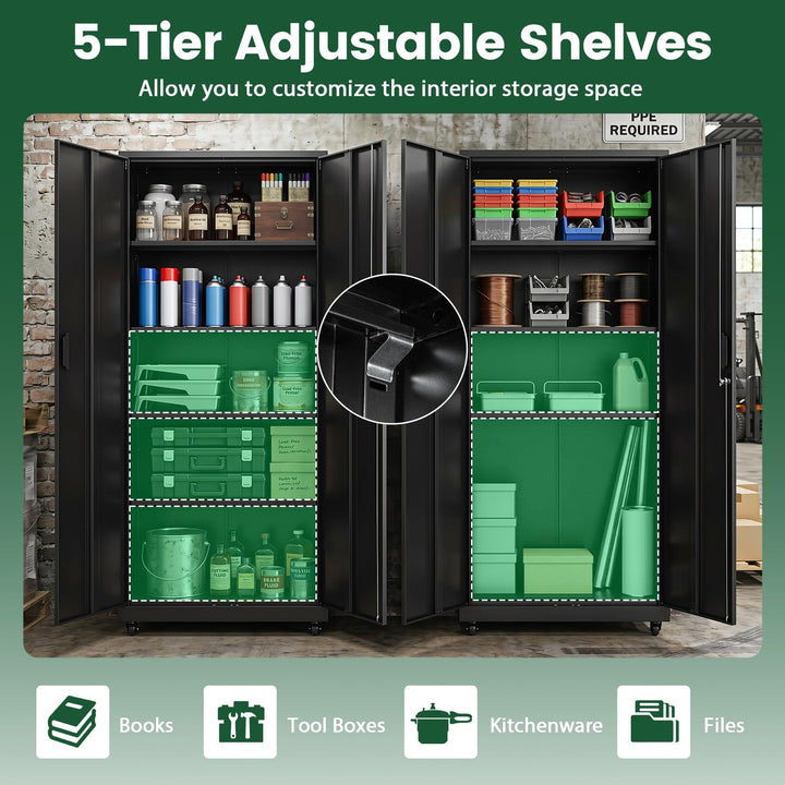 Giantex 73" Tall Metal Storage Cabinet for Garage and Office