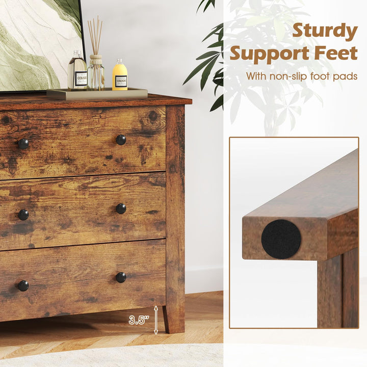 Giantex Small 3-Drawer Dresser for Bedroom - 28.5 x 18 x 26 Wide Ch Giantexus Giantex Small 3-Drawer Dresser for Bedroom - 28.5 x 18 x 26 Wide Ch Giantexus