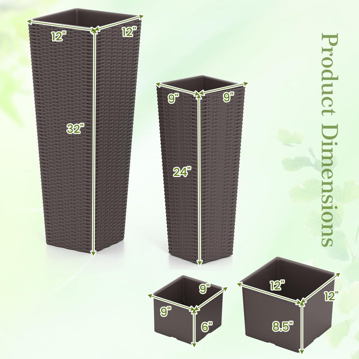 Giantex Set of 2 Planters for Outdoor Plants