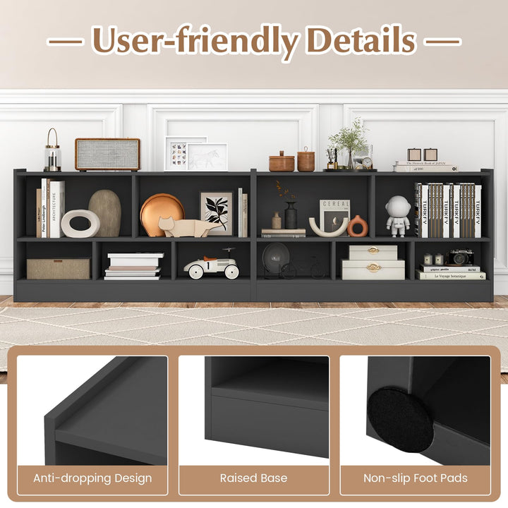 Giantex 5-Cube Bookcase, Freestanding 3-Tier Bookshelf with Spacious Top & Raised Base