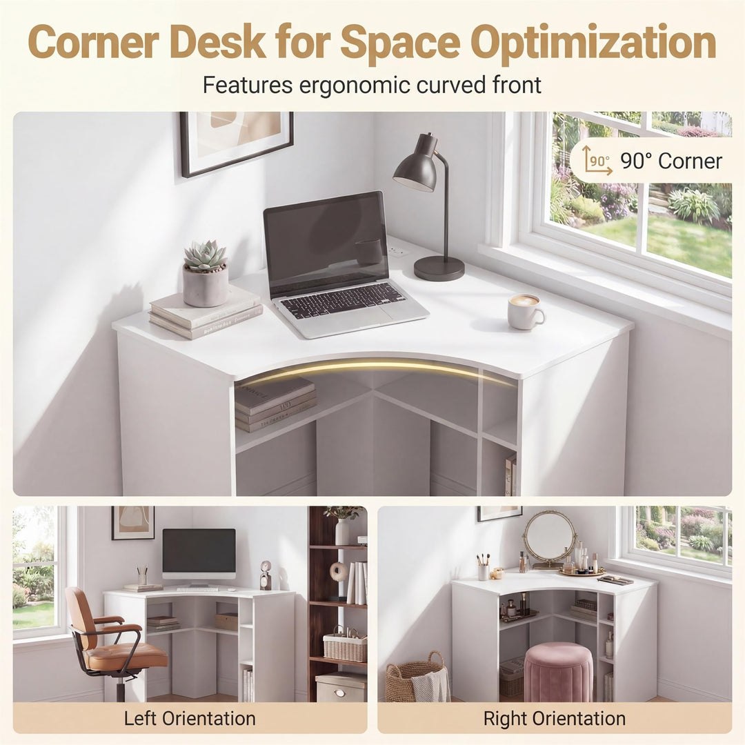 Giantex Triangle Computer Desk with Charging Station