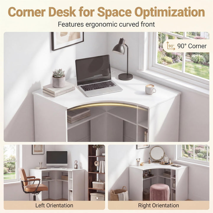 Giantex Triangle Computer Desk with Charging Station