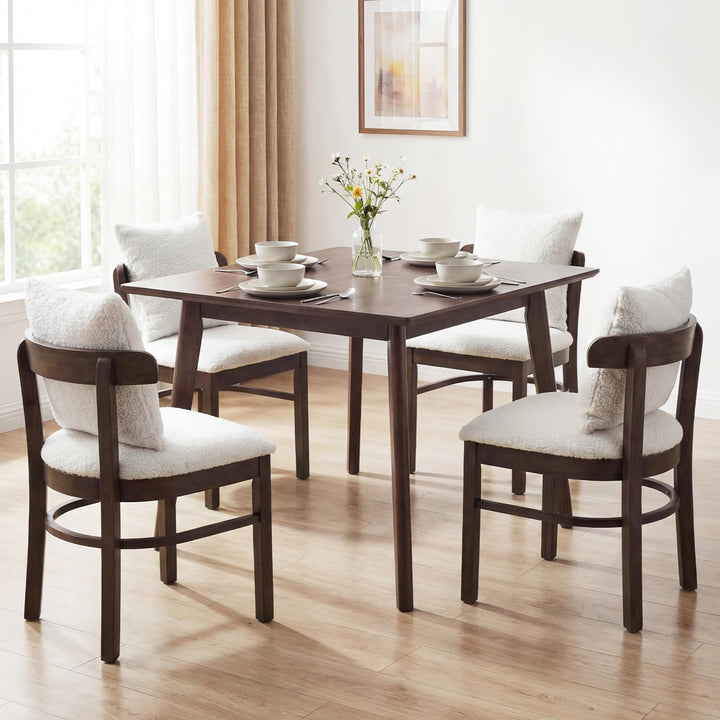 Giantex Wood Dining Chairs Set of 2/4 w/Removable Pillow