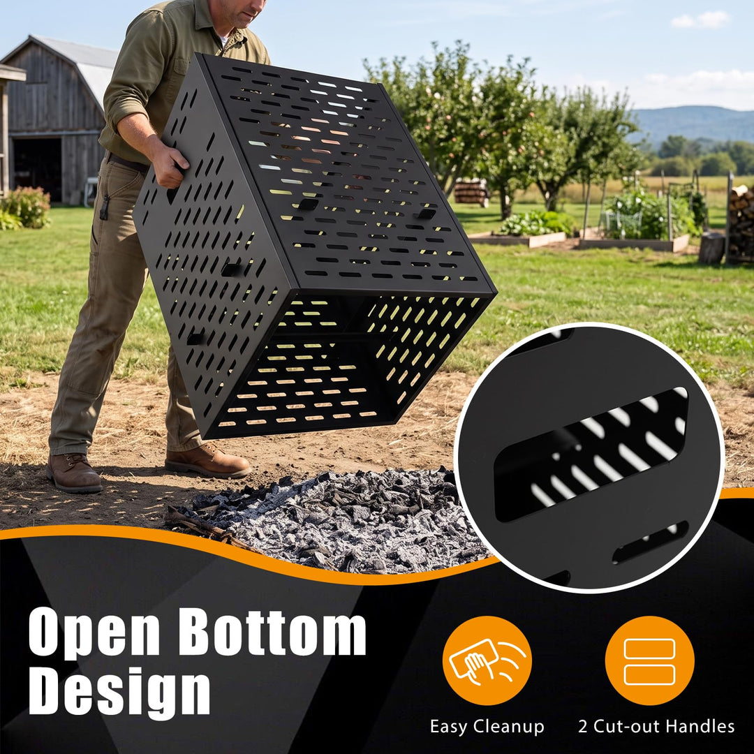 30 Inch 64 Gallon Burn Barrel with Vent Holes for Burning Trash