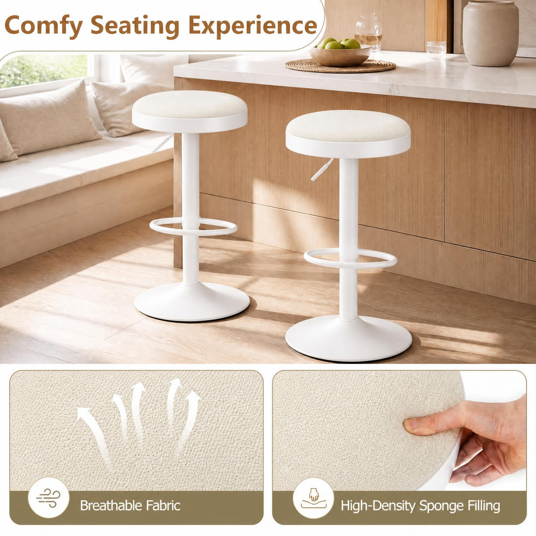 GIANTEX Modern Adjustable Height Swivel Bar Stools Set of 2/4 with Padded Seat