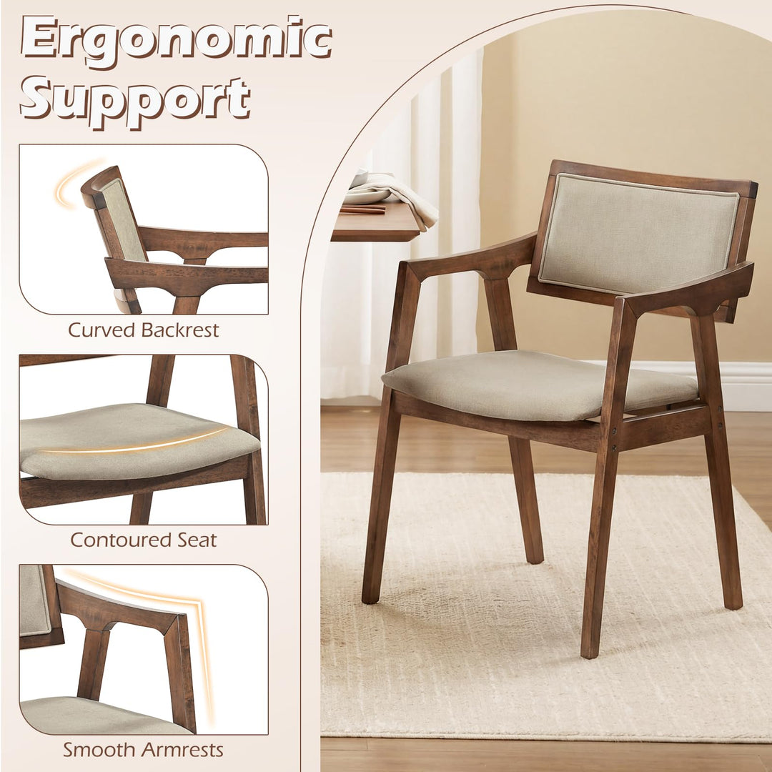 Giantex Rubber Wood Dining Chairs Set of 2/4