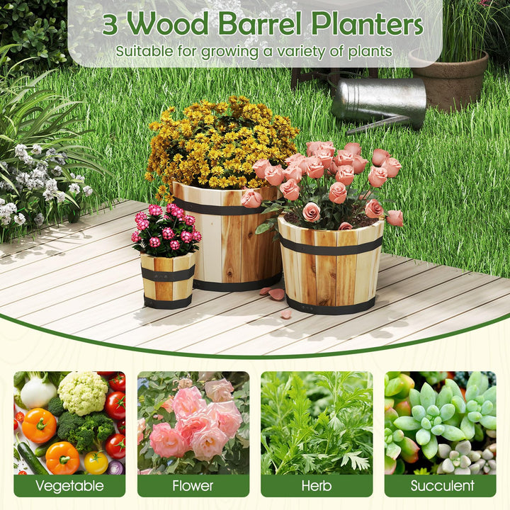 Giantex Outdoor Acacia Wood Raised Garden Bed for Flower Vegetable Fruit