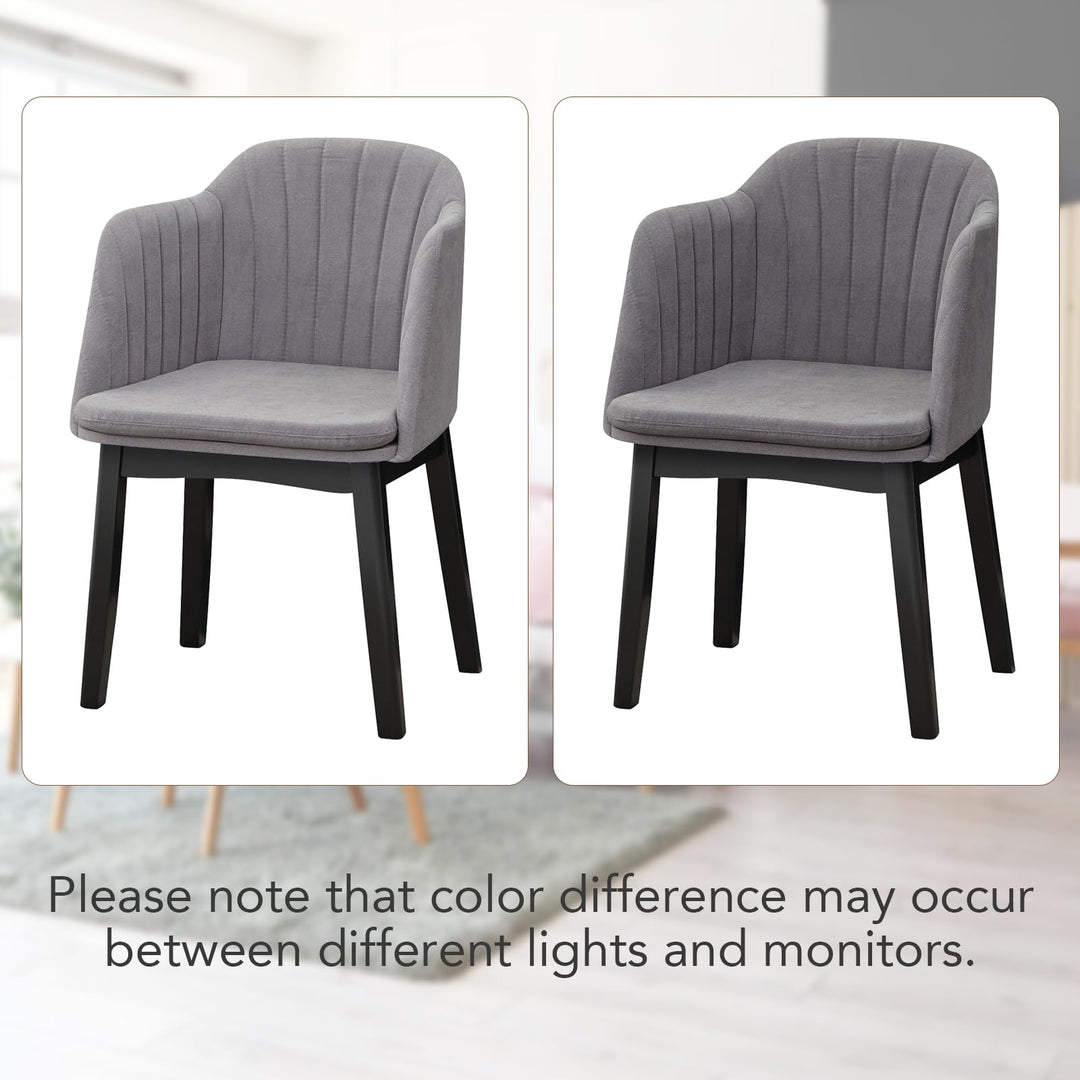 Giantex Modern Dining Chairs, Upholstered Velvet Accent Chairs w/Curved Backrests & Rubber Wood Legs
