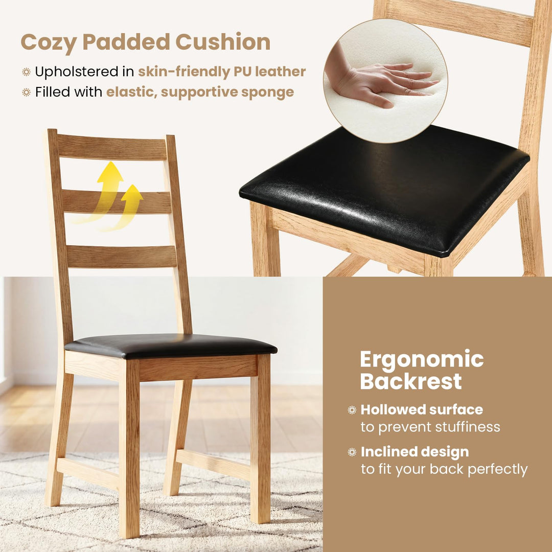 Giantex Farmhouse Kitchen Chairs w/Hollowed Backrest