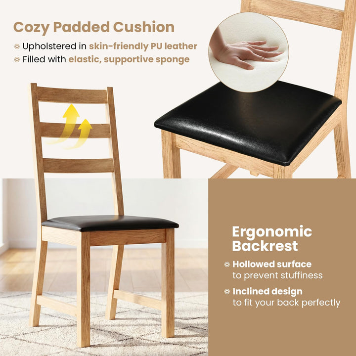 Giantex Farmhouse Kitchen Chairs w/Hollowed Backrest