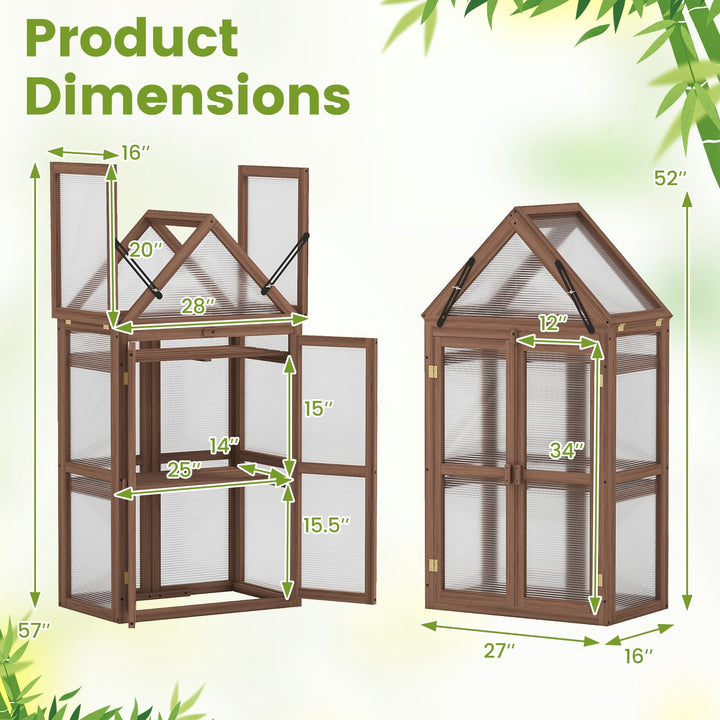 GIANTEX Garden Cold Frame w/ Transparent Flip-Top Roof &amp; 2 Adjustable Shelves