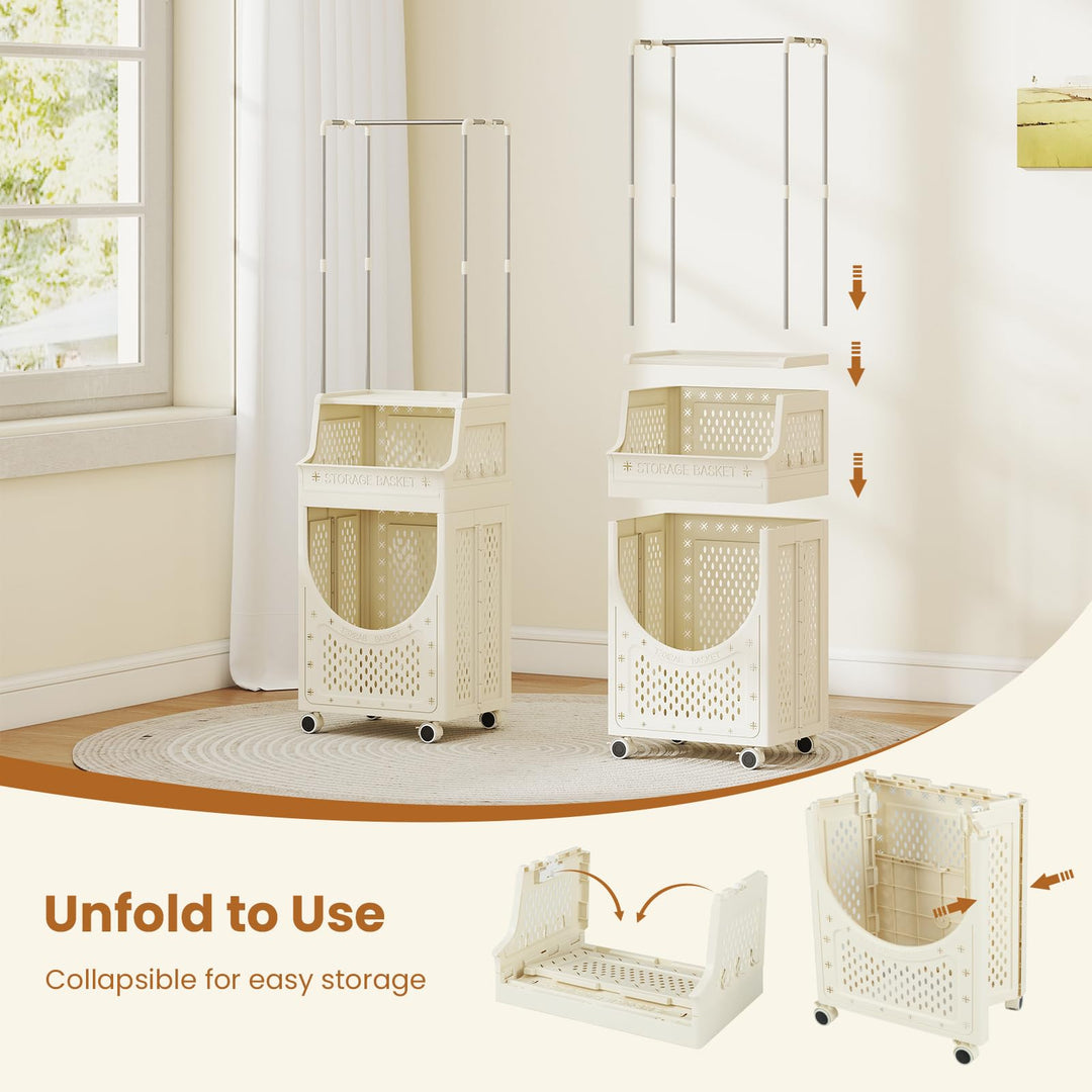 Giantex 3-Tier Laundry Cart with Hanging Rack