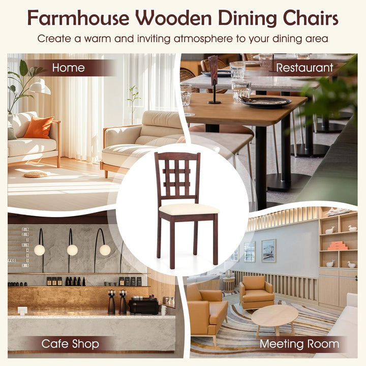 Giantex Wooden Dining Chairs Set of (2/4)
