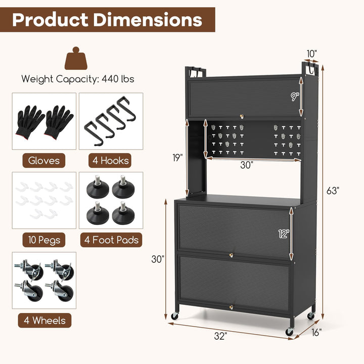 Giantex 5 Tier Rolling Kitchen Bakers Rack with Wheels