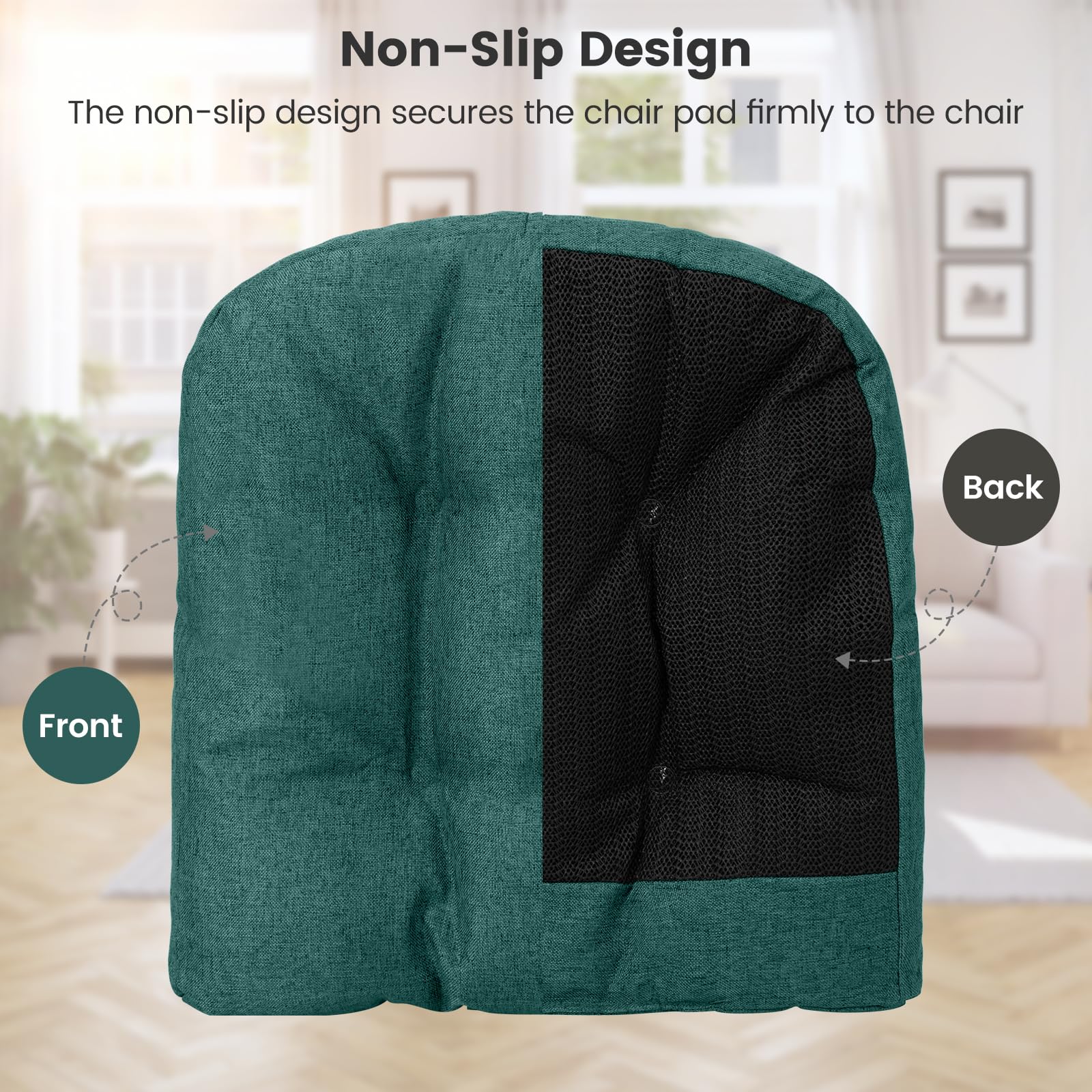 Chair Cushions for Dining Chairs 4 Pack, 17.5” x 17”U-Shaped Chair Pads with Polyester Cover