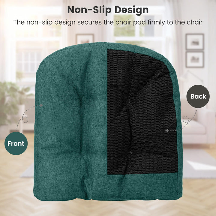 Chair Cushions for Dining Chairs 4 Pack, 17.5” x 17”U-Shaped Chair Pads with Polyester Cover