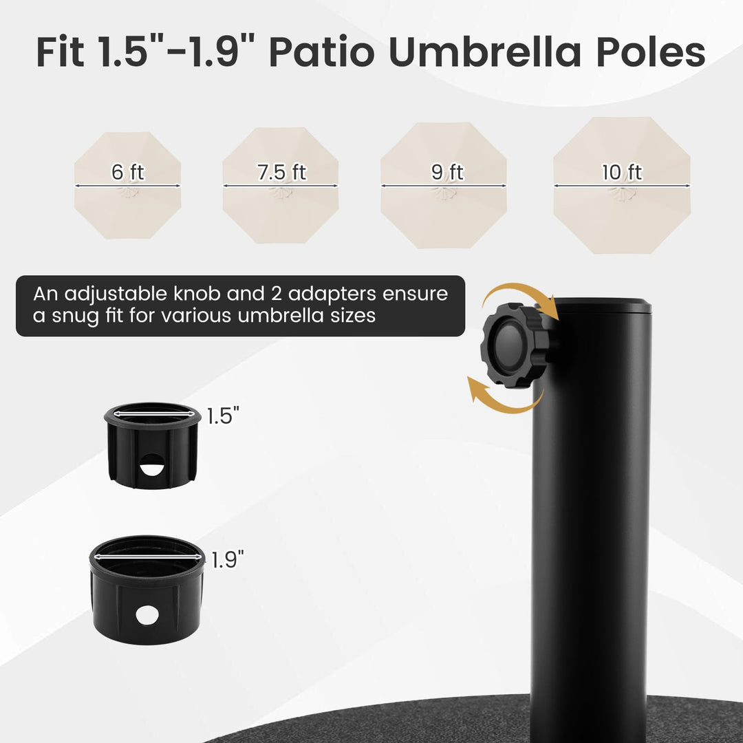 Giantex Fillable Patio Umbrella Base | 110 lbs Heavy Duty Umbrella Stand with 2 Adapters