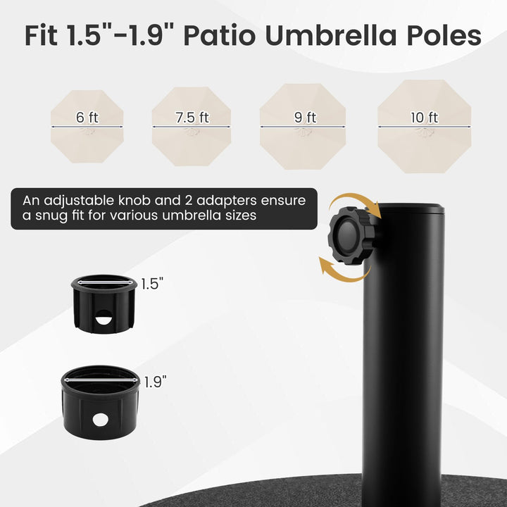 Giantex Fillable Patio Umbrella Base | 110 lbs Heavy Duty Umbrella Stand with 2 Adapters