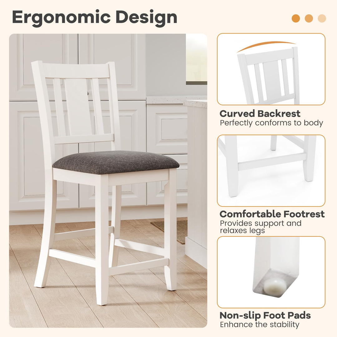 Giantex 24 Inch Modern Counter Height Stools with Footrest