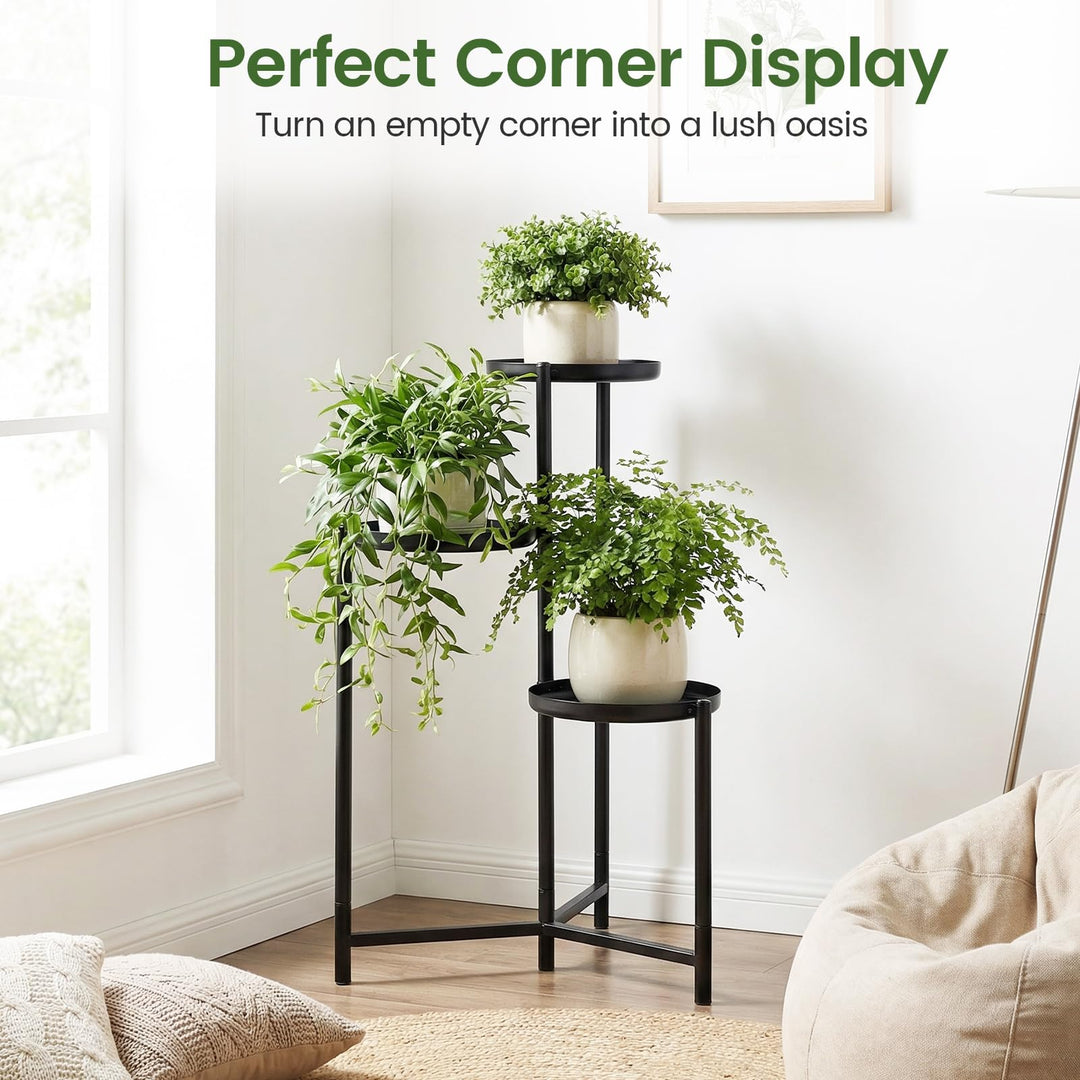 Giantex 3-Tier Metal Tall Corner Plant Stand Indoor Outdoor