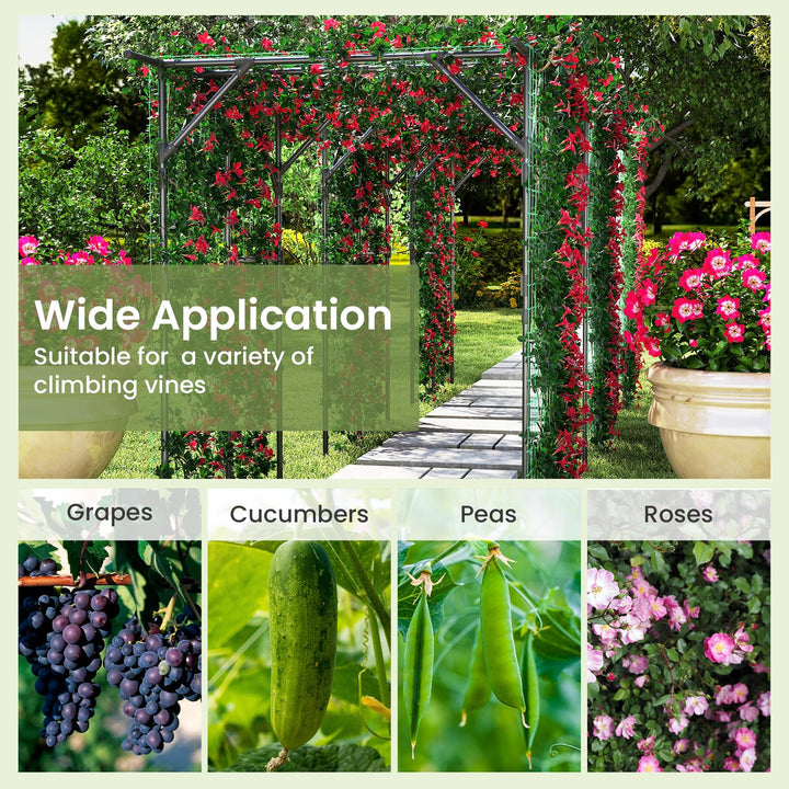 Giantex Outdoor Grape Vine Trellis for Climbing Plants 79" x 59" x 78" Large Garden Arch