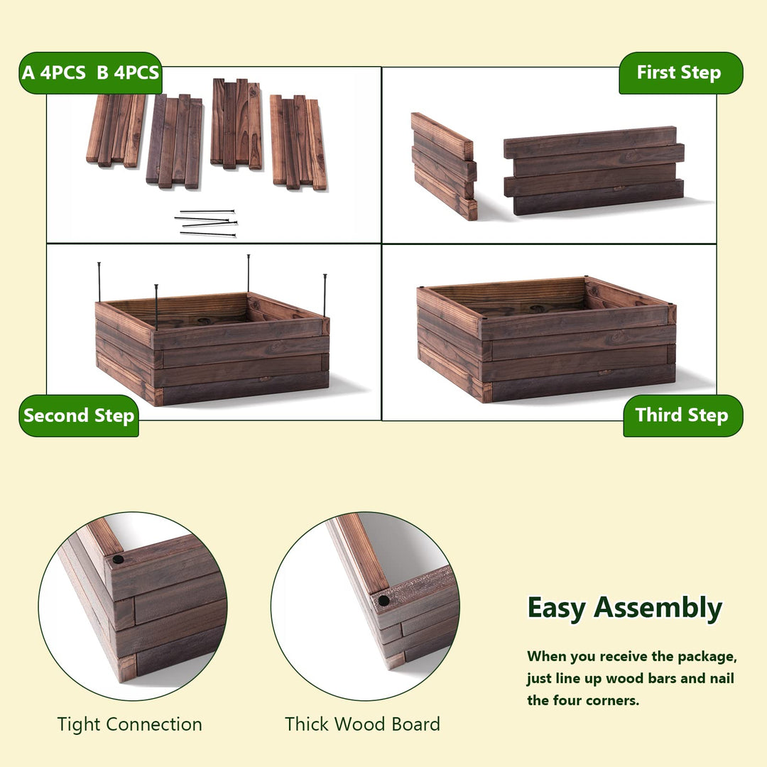 Brown Raised Garden Bed,  24'' L x 24'' W x 10''H