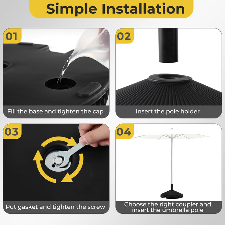 Giantex 55 lbs HDPE Patio Umbrella Stand Portable Pole Holder