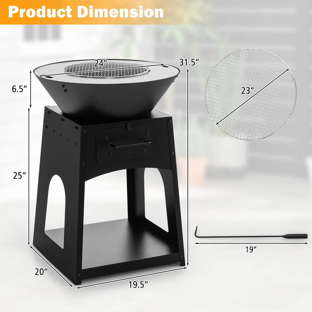 Giantex Outdoor Fire Pit with Grill
