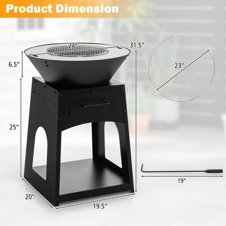 Giantex Outdoor Fire Pit with Grill
