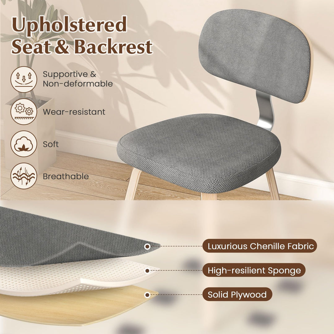 Giantex Wooden Dining Chairs Set of 2/4 Fabric Upholstered Kitchen Chairs