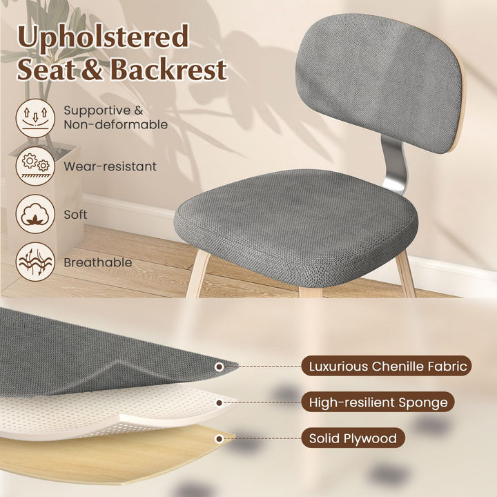 Giantex Wooden Dining Chairs Set of 2/4 Fabric Upholstered Kitchen Chairs