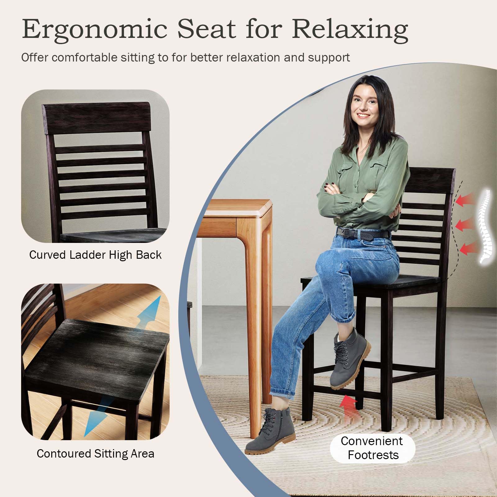 Giantex Counter Height Bar Stools Set of 2/4