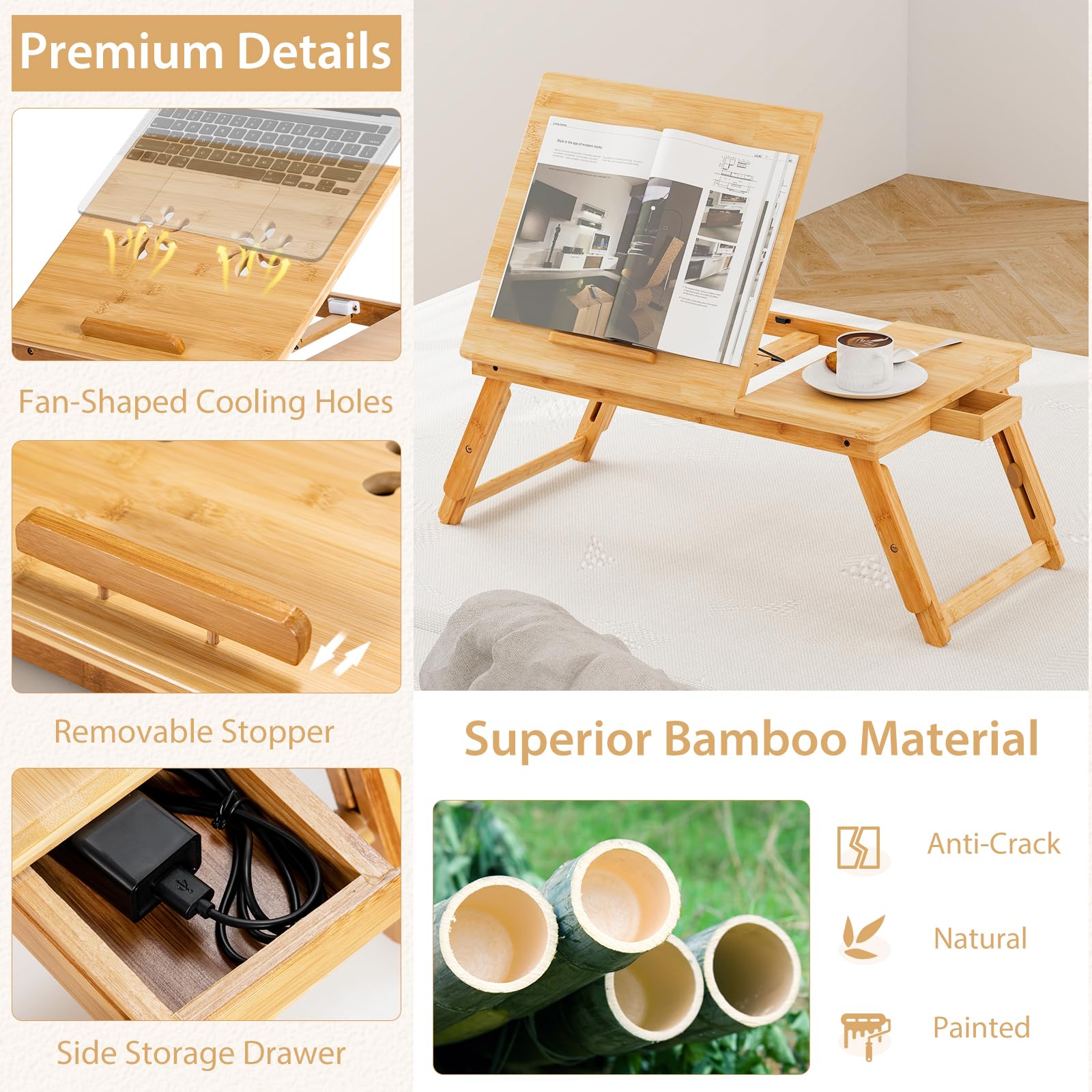 Giantex Bamboo Laptop Desk