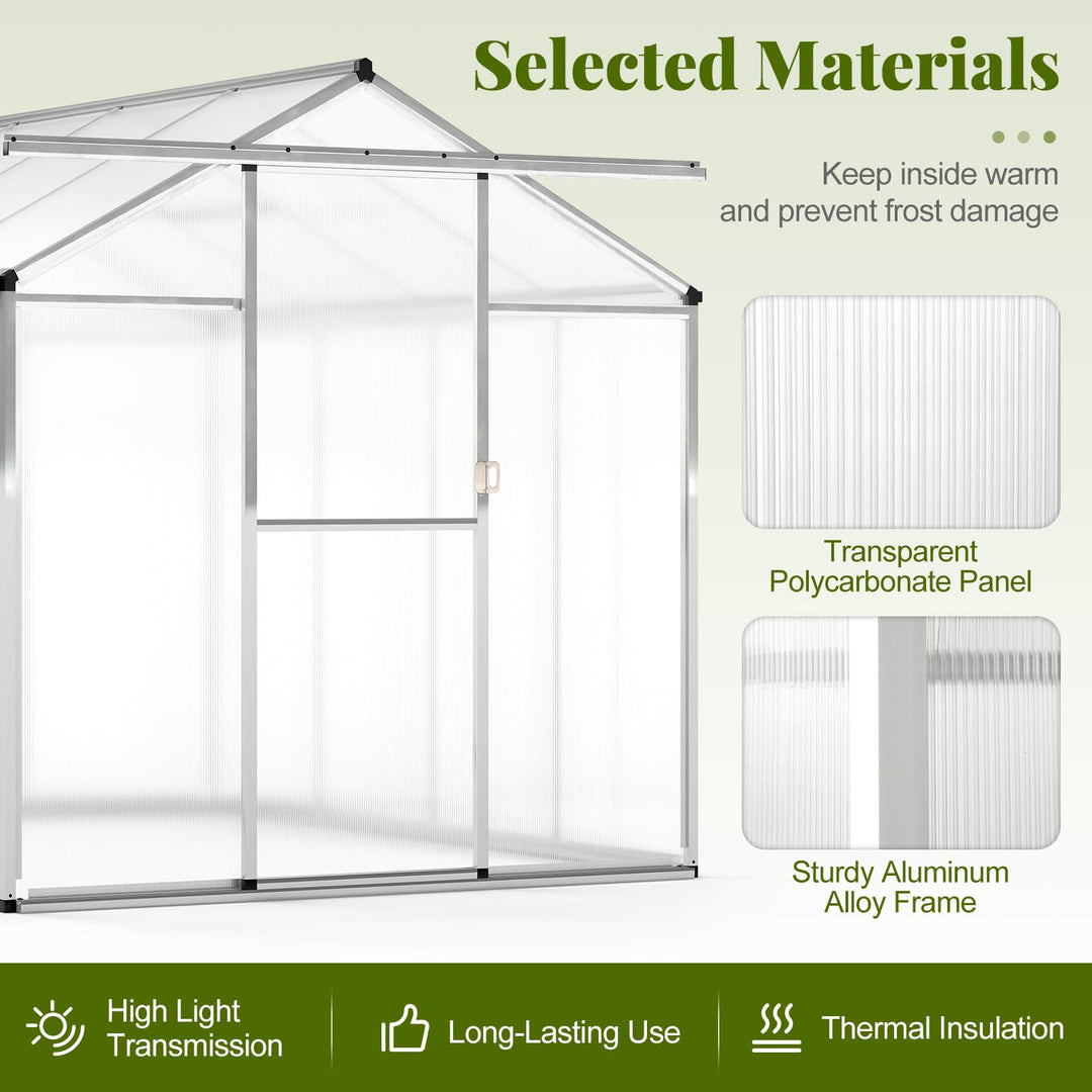 Giantex Outdoor Large Walk-in Green House w/ Rain Gutter