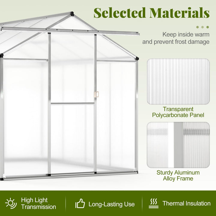 Giantex Outdoor Large Walk-in Green House w/ Rain Gutter