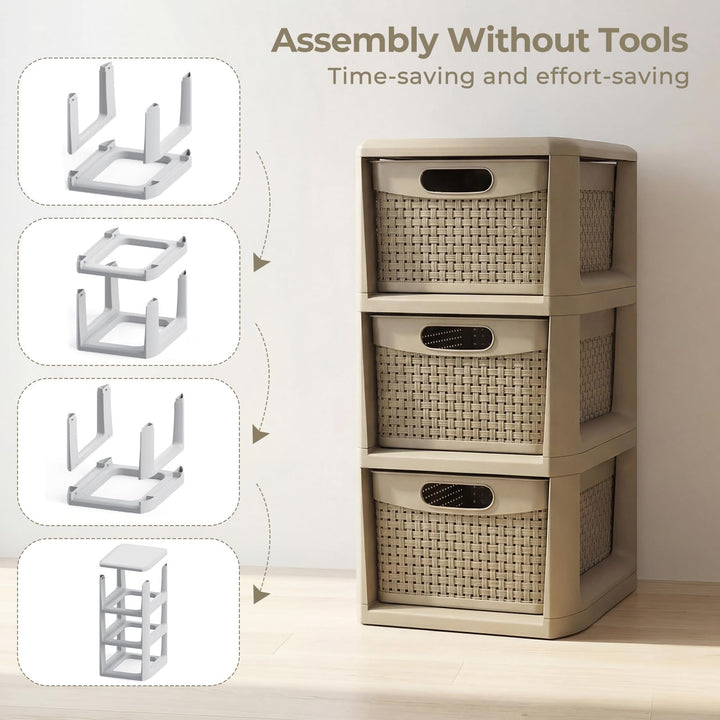 Giantex 3-Drawer Counterop &amp; Under-desk Compact Container Boxes for Office