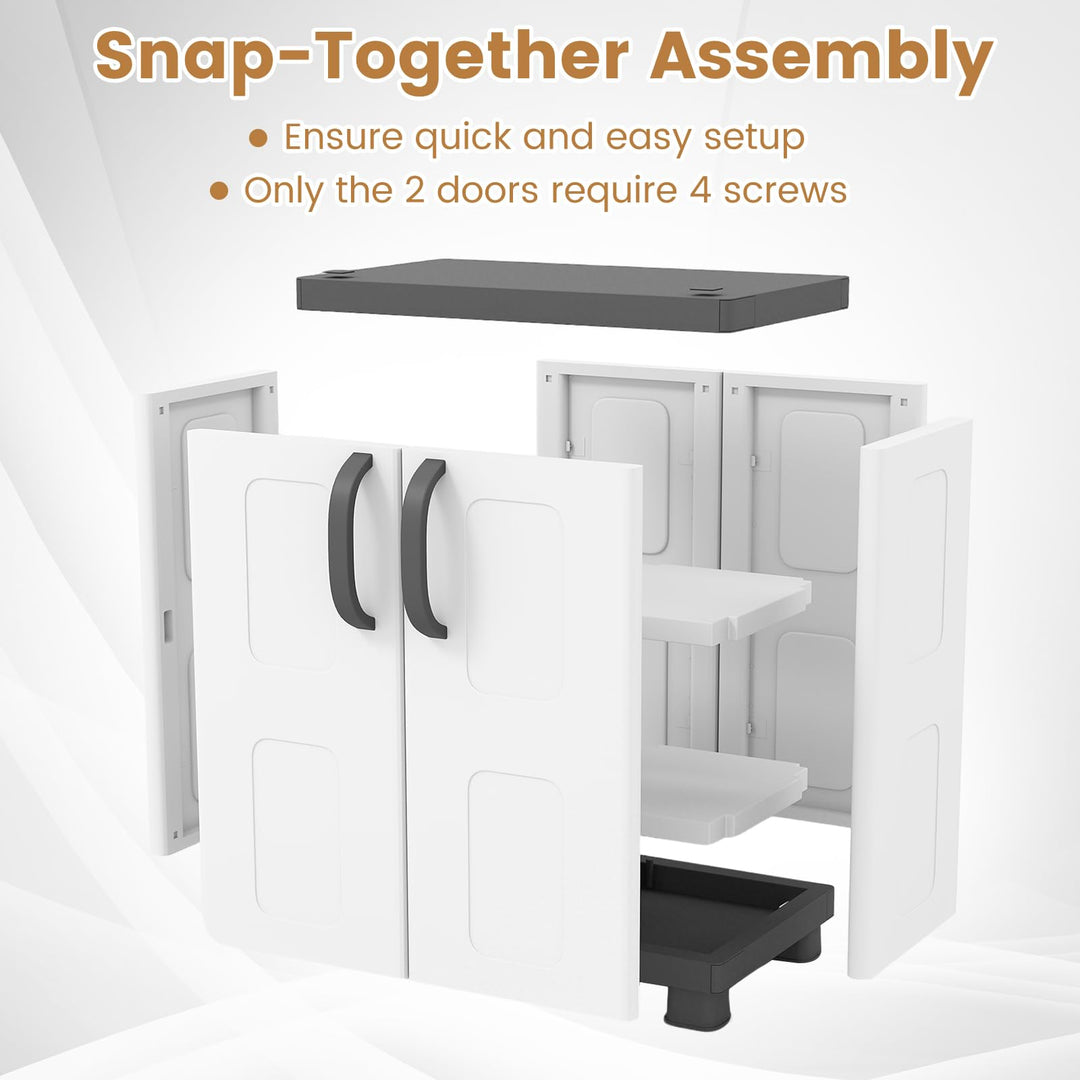 Giantex Storage Cabinet with 2 Doors and Adjustable Shelves
