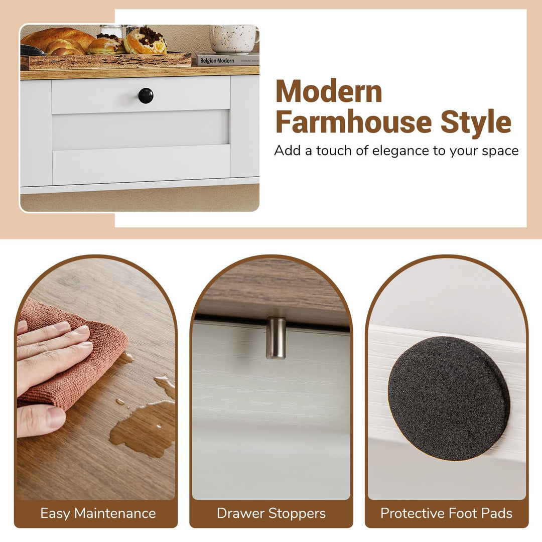 Giantex Farmhouse Console Table with 2 Drawers 42" Long Narrow Entryway Table