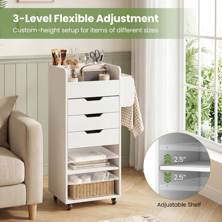 Giantex Craft Storage Cart - Utility Organizer Cart with 3 Drawers