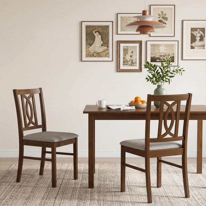 Giantex Dining Chairs Rubber Wood Dining Room Chairs (2/4)