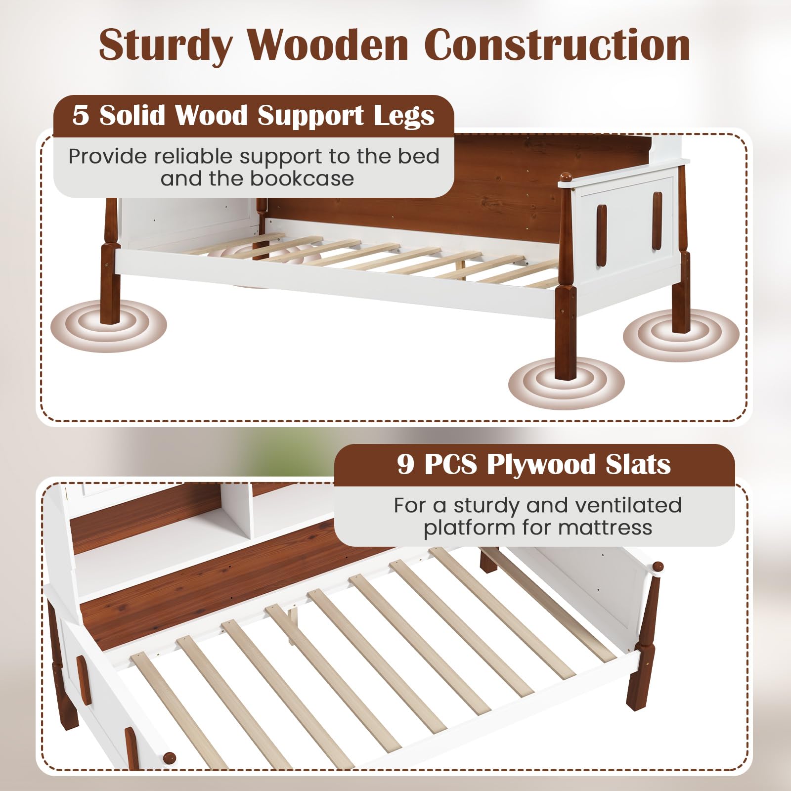 Giantex Wood Twin Bed with Storage