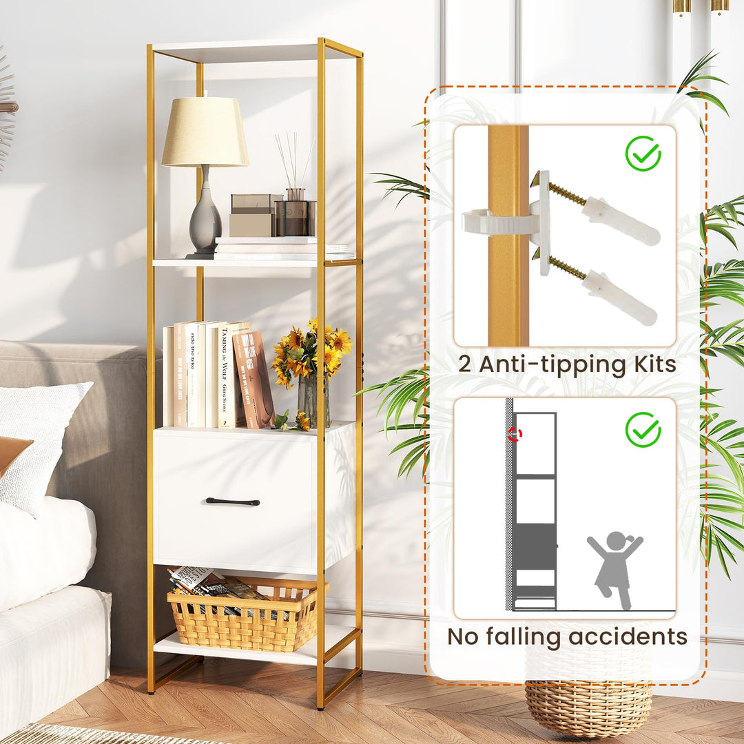 Giantex Bookshelf with Drawer
