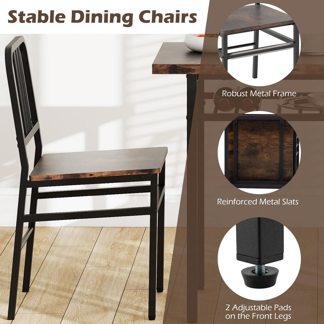 Giantex 3-Piece Dining Table Set | Rectangular Kitchen Table with Storage Rack and 2 Dining Chairs