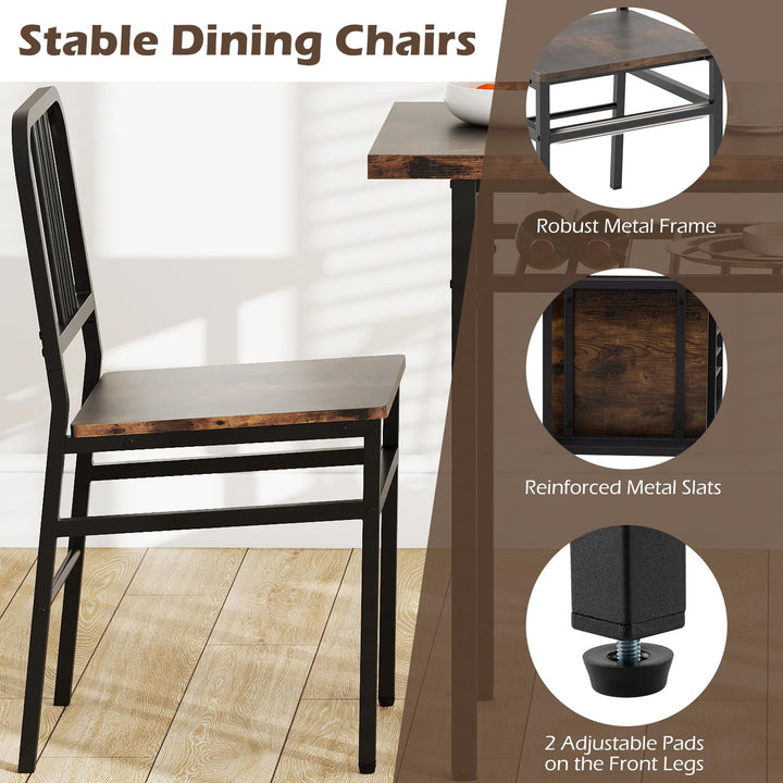 Giantex 3-Piece Dining Table Set | Rectangular Kitchen Table with Storage Rack and 2 Dining Chairs